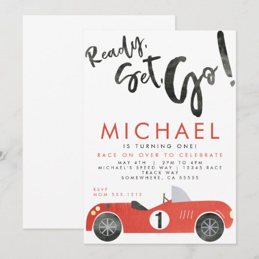 UITNODIGING RACE AUTO FEESTJE (Voorkant / Achterkant)