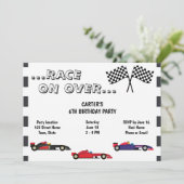 Uitnodiging racecar Birthday (Staand voorkant)