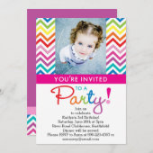 Uitnodiging Rainbow Chevron (Voorkant / Achterkant)