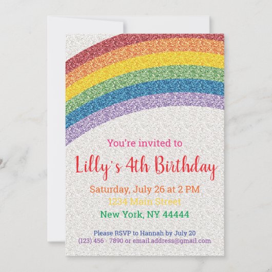 Uitnodiging Rainbow Party, regenboogdag (Voorkant)