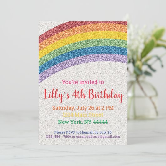 Uitnodiging Rainbow Party, regenboogdag (Staand voorkant)