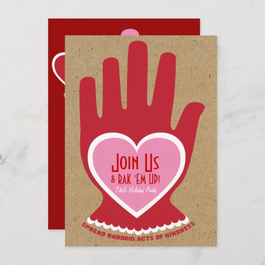 Uitnodiging: Random Act of Kindness in Pink Kaart (Voorkant / Achterkant)