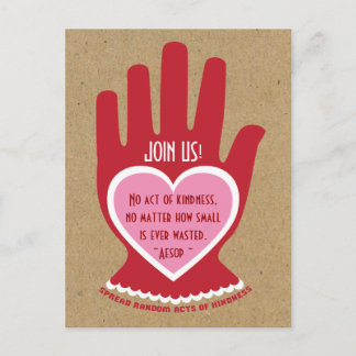Uitnodiging: Random Act of Kindness Party Uitnodiging Briefkaart