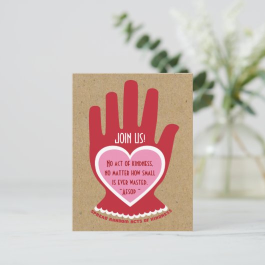 Uitnodiging: Random Act of Kindness Party Uitnodiging Briefkaart (Staand voorkant)