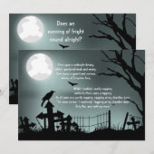 Uitnodiging Raven Poe Halloween (Voorkant / Achterkant)