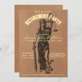 Uitnodiging rechter-aftredingspartij | Lady Justic (Voorkant / Achterkant)