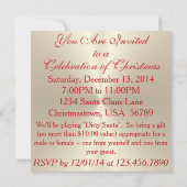 Uitnodiging - Red Bow & Ribbon op Gold (Achterkant)