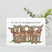 Uitnodiging rendierprogressief diner (Staand voorkant)