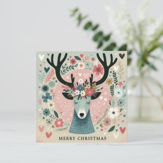 Uitnodiging "Renne de Noë l" (Staand voorkant)