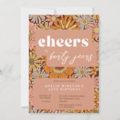 Uitnodiging Retro 40e verjaardag (of elke leeftijd (Voorkant)