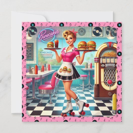 Uitnodiging Retro Diner (Voorkant)