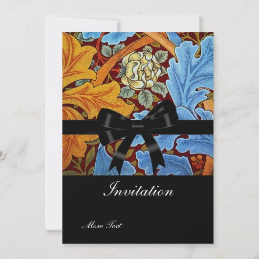 Uitnodiging  Retro Victoriaans William Morris (Voorkant)