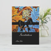 Uitnodiging  Retro Victoriaans William Morris (Staand voorkant)