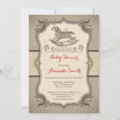 Uitnodiging  retro voor Baby shower van Rocking Ho (Voorkant)