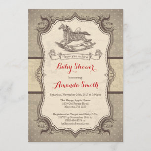 Uitnodiging  retro voor Baby shower van Rocking Ho