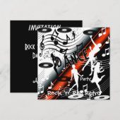 Uitnodiging Rock 'n' Roll Retro Dance Party (Voorkant / Achterkant)