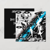 Uitnodiging Rock 'n' Roll Retro Dansfeest (Voorkant / Achterkant)