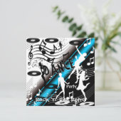 Uitnodiging Rock 'n' Roll Retro Dansfeest (Staand voorkant)