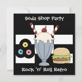 Uitnodiging Rock 'n' Roll Retro Sodasjop Feest (Voorkant)