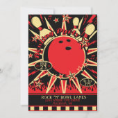 Uitnodiging Rockabilly Bowling Party (Voorkant)