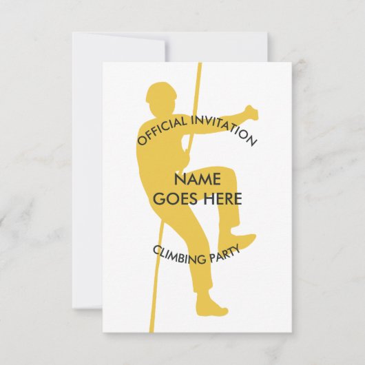 Uitnodiging  rockbeklimmer (Voorkant)