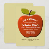 Uitnodiging Rode Apple Teacher's Retirement Party (Voorkant / Achterkant)