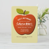 Uitnodiging Rode Apple Teacher's Retirement Party (Staand voorkant)