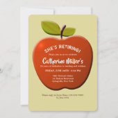 Uitnodiging Rode Apple Teacher's Retirement Party (Voorkant)