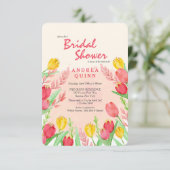 Uitnodiging Rode en Gele Tulpen (Staand voorkant)