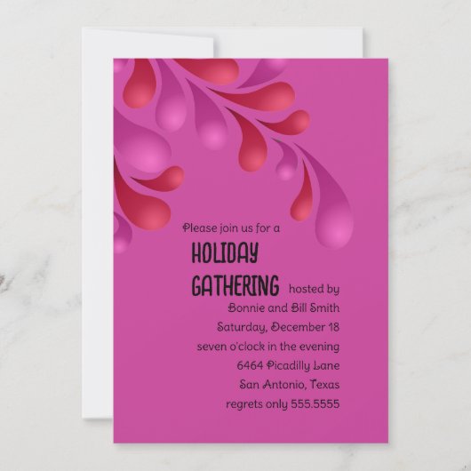 Uitnodiging Rode en Roze Vlekte Pluimvee Partij (Voorkant)