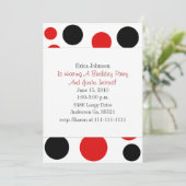 Uitnodiging Rode en Zwarte Circles (Staand voorkant)