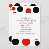 Uitnodiging Rode en Zwarte Circles (Voorkant / Achterkant)