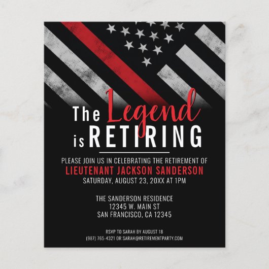 Uitnodiging rode lijn uit begrotingstechnische bra flyer (Voorkant)