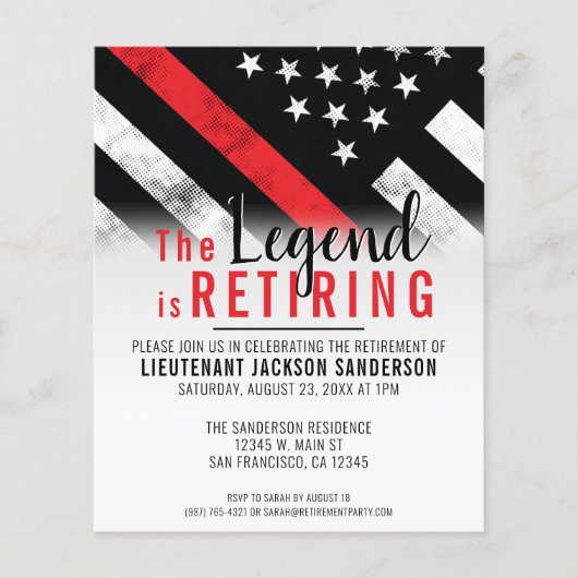 Uitnodiging rode lijn uit begrotingstechnische bra flyer (Voorkant)