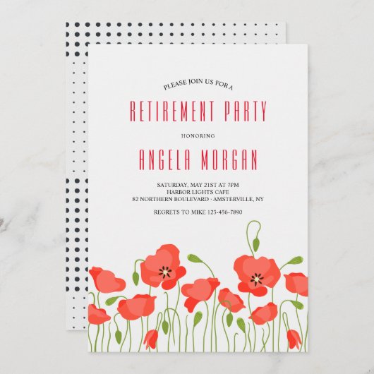 Uitnodiging Rode papaver (Voorkant / Achterkant)