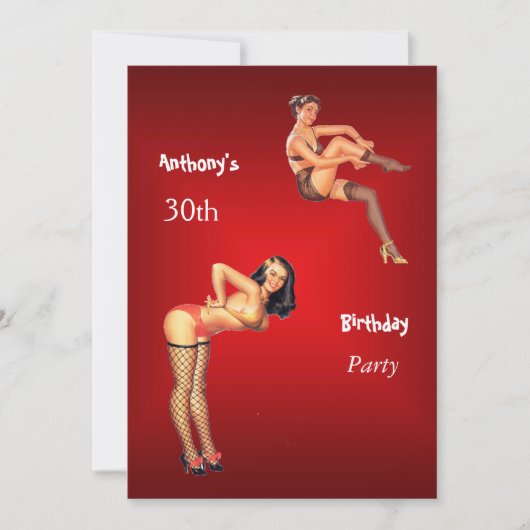 Uitnodiging rode pop-up meisjes (Voorkant)