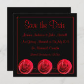 Uitnodiging Rode Roos Save the Date (Voorkant / Achterkant)