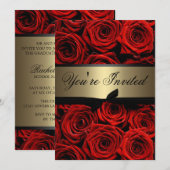 Uitnodiging Rode Roses Graduation Party (Voorkant / Achterkant)