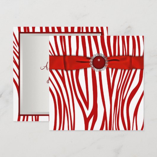 Uitnodiging Rode Zebrafeest (Voorkant / Achterkant)