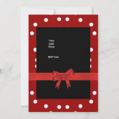 Uitnodiging Rode Zwarte Spots Witte Rode Bogen (Achterkant)