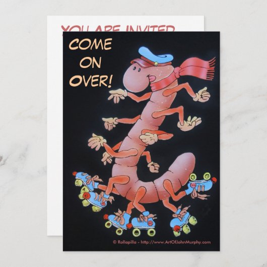 Uitnodiging - Rollapilla voor kinderen (Voorkant / Achterkant)