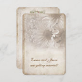 Uitnodiging Romantic Daisy Engagement Party (Voorkant / Achterkant)