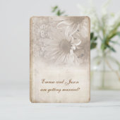 Uitnodiging Romantic Daisy Engagement Party (Staand voorkant)