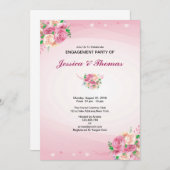 Uitnodiging Romantic Wedding Engagement Party (Voorkant / Achterkant)