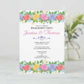 Uitnodiging Romantic Wedding Engagement Party (Staand voorkant)