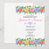 Uitnodiging Romantic Wedding Engagement Party (Voorkant / Achterkant)