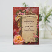 Uitnodiging Romantische Engagement Party (Staand voorkant)