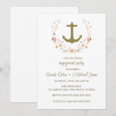 Uitnodiging Romantische Nautical Engagement Party (Voorkant / Achterkant)