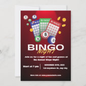 Uitnodiging Rood Donkere Bingo Avond Feest (Voorkant)