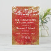 Uitnodiging Rood Goud Lichten Jubileumfeest (Staand voorkant)
